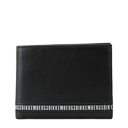Bikkembergs Geldbörse Herren Schwarz New Scuba Linie mit Münzfach ohne Klappe Black White Wallet Große Geldbörse RFID, Weiß von BIKKEMBERGS
