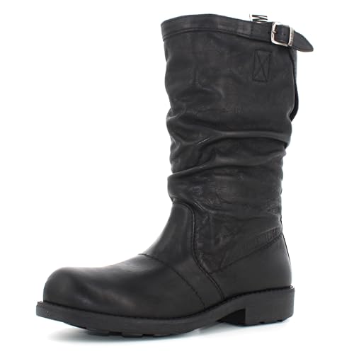 Bikkembergs Stiefel aus schwarzem Leder, 38, Schwarz , 38 EU von BIKKEMBERGS