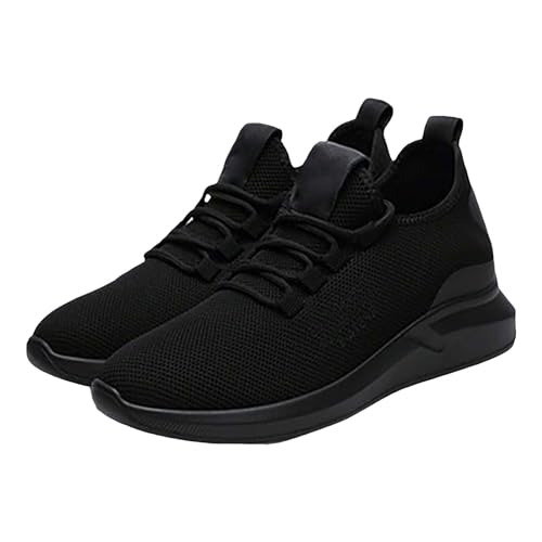BILIKEYU Damen Sneaker Orthopädische Atmungsaktive Mesh Gestrickte Mit Luftkissen Dämpfung Leichte Schnürer Sportschuhe rutschfeste Weiche Bequem Walkingschuhe Outdoor gr 35 Schwarz von BILIKEYU