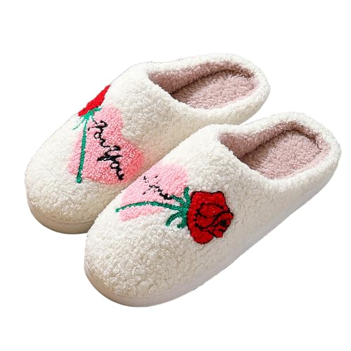 BILIKEYU Hausschuhe Herren Damen Lustig rutschfeste Warme Plüsch Lammfell Pantoffeln Unisex Baumwolle Bequeme Schlafzimmer Memory Foam Home Slipper Winter gr 42 B von BILIKEYU
