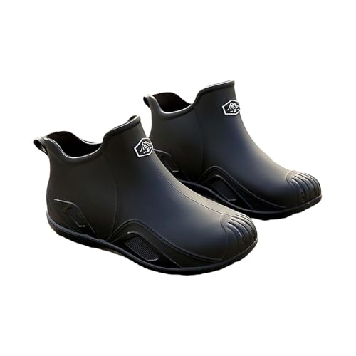 BILIKEYU Herren Gummistiefel Regenstiefel Stiefeletten Outdoor Gartenschuhe Wasserdicht rutschfeste Kurze Gummi-Regenschuhe Kurz Stiefe Für Arbeit Angeln Autowäsche Küche gr 40 von BILIKEYU