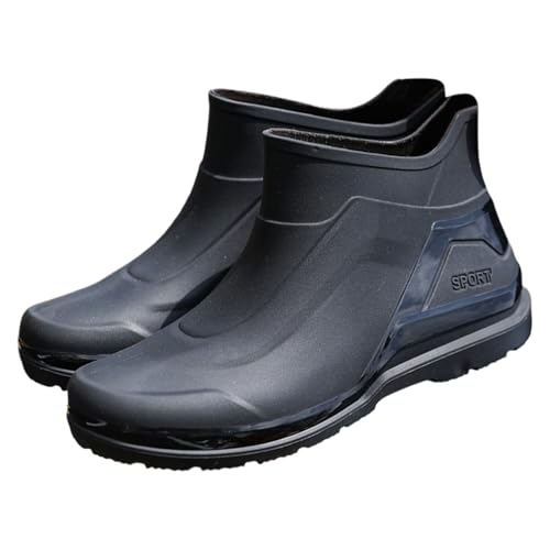 BILIKEYU Herren Gummistiefel Regenstiefel Stiefeletten Outdoor Gartenschuhe Wasserdicht rutschfeste Kurze Gummi-Regenschuhe Kurz Stiefe Für Arbeit Angeln Autowäsche Küche gr 40 von BILIKEYU