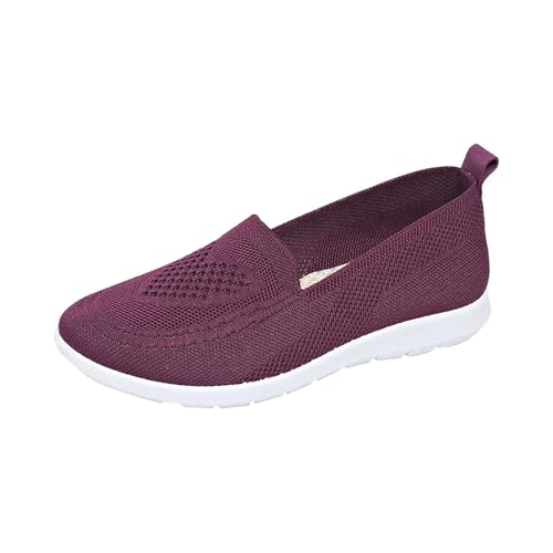 BILIKEYU Walkingschuhe Damen Flache rutschfeste Sportschuhe Mesh Weich Bequem Atmungsaktiv Slip On Sneaker Outdoor Freizeitschuhe Turnschuhe Casual Schuhe für Komfortables Gehen gr 40 von BILIKEYU