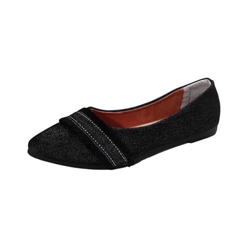 Damen Ballerina Elegant Slip On Flache Spitze Zehe Denim Schuhe Bequem Leicht rutschfest Weiche Kleid Ballerina Schuhe Walking Arbeit für Frauen gr 38 Damen Ballerina Elegant Slip On Flache Spitze Zehe Denim Schuhe Bequem Leicht rutschfest Weiche Kleid Ballerina Schuhe Walking Arbeit für Frauen gr 38 von BILIKEYU