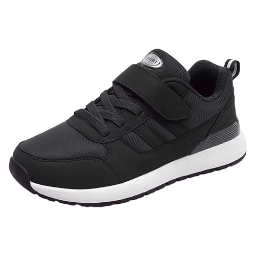 Damen Herren Sneaker Sportschuhe Leichte Schnürer Laufschuhe Atmungsaktive Bequeme Memory Foam rutschfeste Orthopädische Freizeitschuhe Walkingschuhe Running Shoes Women gr 38 Schwarz-B von BILIKEYU