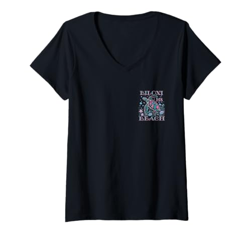 Damen BILOXI BEACH MS TURTLE LOVER BUNTES STRAND-SOUVENIR T-Shirt mit V-Ausschnitt Damen BILOXI BEACH MS TURTLE LOVER BUNTES STRAND-SOUVENIR T-Shirt mit V-Ausschnitt von BILOXI BEACH MS TURTLE LOVER BEACH VACATION