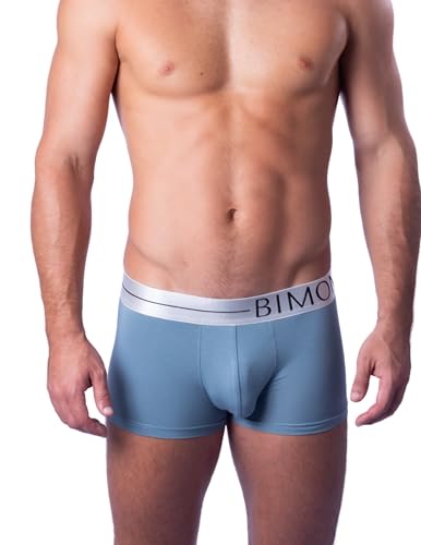 BIMONI Herren Boxershorts Baumwolle – Short Trunks Classic Line – Blau – Größe L – Bequeme, atmungsaktive Männer Unterwäsche von BIMONI
