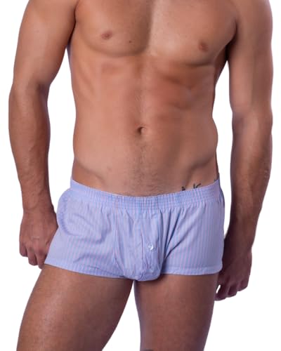 BIMONI Herren Boxershorts Hellblau – Premium Baumwolle Low Rise Boxer Brief Unterhose Trunks, Größe XXL von BIMONI