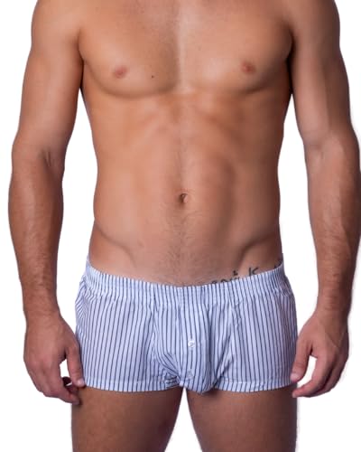 BIMONI Herren Boxershorts Weiß – Premium Baumwolle Low Rise Boxer Brief Unterhose Trunks, Größe XXL von BIMONI