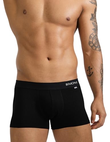 BIMONI Herren Boxershorts Viskose Low Rise Trunk Unterwäsche – Schwarz – Größe XXL von BIMONI