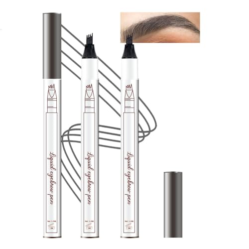 2-teiliges Augenbrauenstift/Set von Brow Stylist: Micro-Brauenstift-Set mit 4 Spitzen, hebt und greift mit 3 Augenbrauenschablonen, langlebig, wasserfest, natürliche Haare für von BINGBRUSH