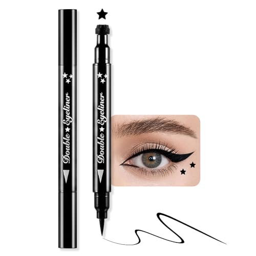 BINGBRUSH Doppelkopf Flüssige Versiegelung Eyeliner Bleistift, Farben Blumen Herz Mond Stern Formen Gesicht Stempel Make-up Bunt Wasserdicht Dünn Gel Filz Spitze Eyeliner Flüssigkeit P von BINGBRUSH