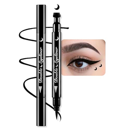 Flüssiger Eyeliner Stift Doppelspitze Farben Blumen Herzen Mond Sterne Stempel Gesicht Bunte Make-up Wasserfest Filzspitze Gel Dünn Eyeliner von BINGBRUSH