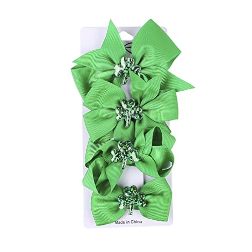 4PC Haar Haarnadel Zubehör Bögen Kinder Kopfschmuck Haar Haarschmuck Kinder Kopfschmuck Gummi Haarbänder Kinder Haarstyling-Zubehör (Color : 2-Green, Size : Taille unique) von BINGDONGA