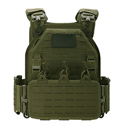 BINGOO Taktische Weste Outdoor mit Mag Pouch, Militär Herren Molle Einstellbar Einsatzweste Airsoft Paintball für CS Feld Outdoor Combat Training - Armeegrün von BINGOO