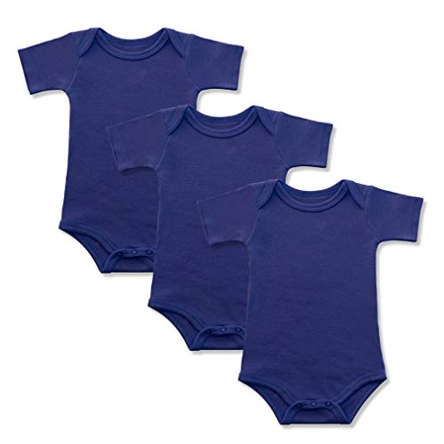 BINIDUCKLING Baby Jungen Body Kurzarm 3-Pack Dunkelblau 12 Monate von BINIDUCKLING