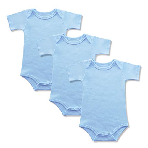 BINIDUCKLING Baby Jungen Body Kurzarm 3-Pack Hellblau 9 Monate von BINIDUCKLING