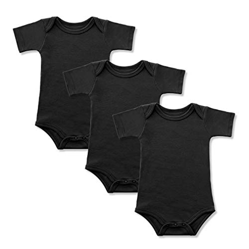 BINIDUCKLING Baby Jungen Body Kurzarm 3-Pack Schwarz 12 Monate von BINIDUCKLING