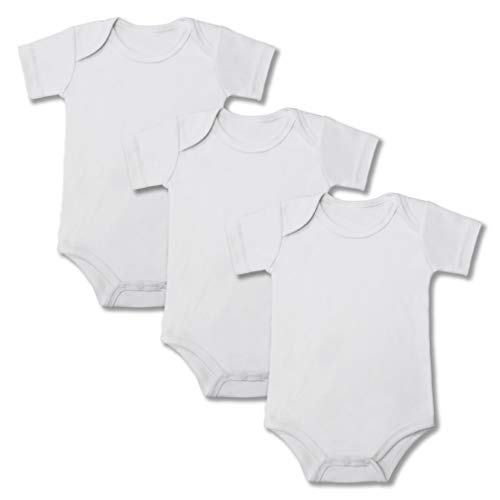 BINIDUCKLING Baby Mädchen Body Kurzarm 3-Pack Weiß 24 Monate von BINIDUCKLING