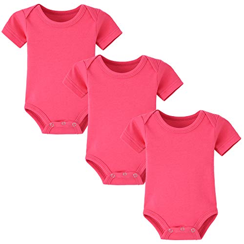 BINIDUCKLING Baby Mädchen Body Kurzarm 3-Pack Rosa 24 Monate von BINIDUCKLING