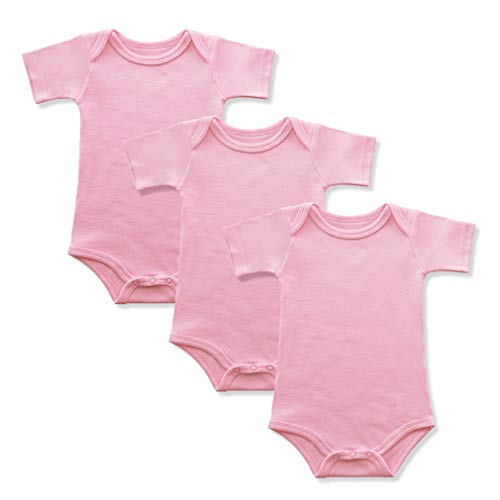 BINIDUCKLING Baby Mädchen Body Kurzarm 3-Pack Rosa 9 Monate von BINIDUCKLING