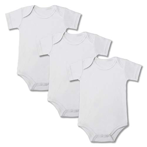 BINIDUCKLING Baby Mädchen Body Kurzarm 3-Pack Weiß 6 Monate von BINIDUCKLING