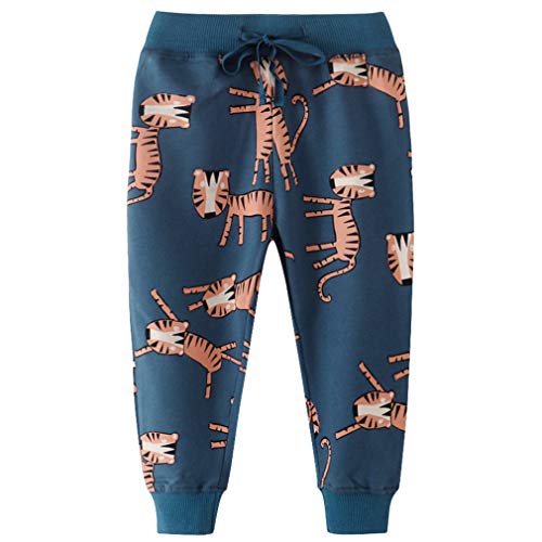 BINIDUCKLING Kids Boys' Jogging Bottoms Cotton Elastic Baggy Sweatpants Sports Pants Outdoor for Children Toddler Baby Waist Casual Trousers，Tiger，2T von BINIDUCKLING