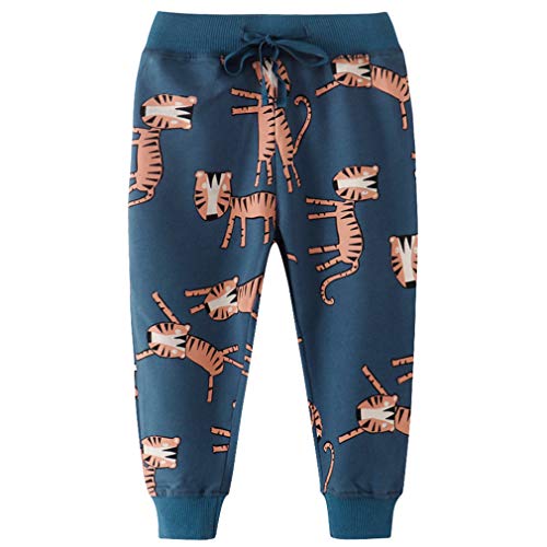 BINIDUCKLING Kids Boys' Jogging Bottoms Cotton Elastic Baggy Sweatpants Sports Pants Outdoor for Children Toddler Baby Waist Casual Trousers，Tiger，4T von BINIDUCKLING