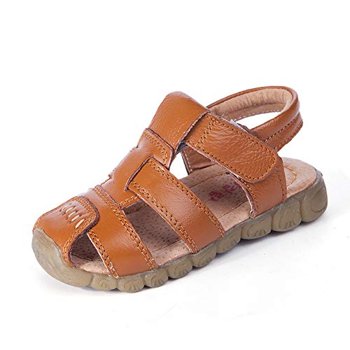 BININBOX Atmungsaktive Sommersandalen Jungen Kleinkind Kinder Casual Sandalen Soft Toe Retro (Hellbraun, numeric_24) von BININBOX