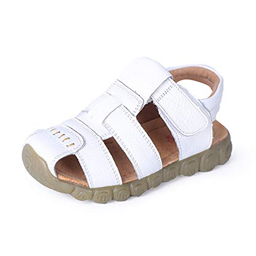 BININBOX Atmungsaktive Sommersandalen Jungen Kleinkind Kinder Casual Sandalen Soft Toe Retro (Weiß, numeric_27) von BININBOX