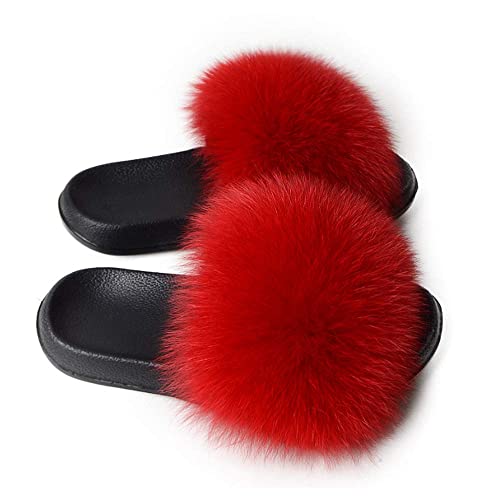 BININBOX Damen Schlappen mit Fell Pelz Sandalen Sommer Plüsch Flaumiger Pantoletten Flipflops Slipper Indoor Outdoor BININBOX Damen Schlappen mit Fell Pelz Sandalen Sommer Plüsch Flaumiger Pantoletten Flipflops Slipper Indoor Outdoor von BININBOX