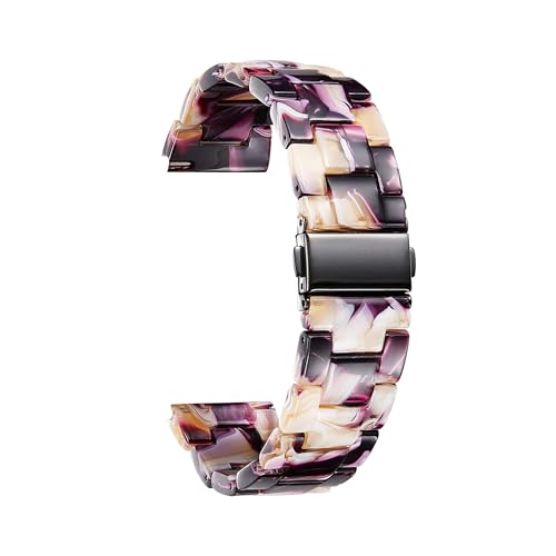 BINLUN Harz Uhrenarmband für Damen Herren 12mm 14mm 16mm 18mm 20mm 22mm,Ersatz Uhrenarmbänder Faltschließe Schnellverschluss für Smartwatch,14 Farben Licht Mode Hautfreundliche Armband in 3 Schnallen von BINLUN
