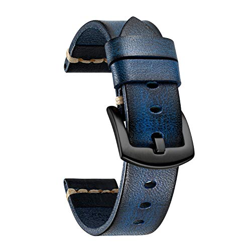 BINLUN Uhrenarmband Leder Uhrenarmbänder für Herren Damen Uhrenarmband 18mm 20mm 22mm 24mm 26mm Vintage Retro Ersatz Uhrenarmband Leder Handgemacht Gegerbt Farbverlauf Armband mit Edelstahlschnalle von BINLUN