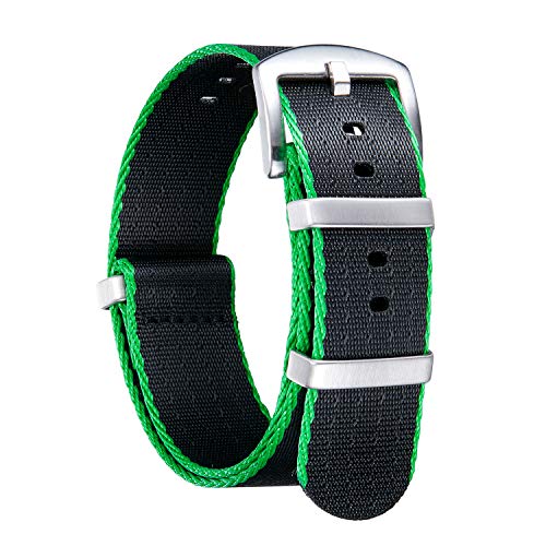 BINLUN Nylon Uhrenarmbänder Dick G10 Premium Ballistic Multicolor Ersatzuhrenarmbänder mit Schwarz/Silbe Edelstahlschnalle für Männer Frauen 18mm 20mm 22mm 24mm (Upgrade Design Version) von BINLUN