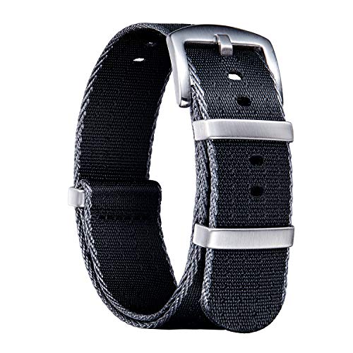 BINLUN Nylon Uhrenarmbänder Dick G10 Premium Ballistic Multicolor Ersatzuhrenarmbänder mit Schwarz/Silbe Edelstahlschnalle für Männer Frauen 18mm 20mm 22mm 24mm (Upgrade Design Version) von BINLUN