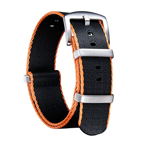 BINLUN Nylon Uhrenarmbänder Dick G10 Premium Ballistic Multicolor Ersatzuhrenarmbänder mit Schwarz/Silbe Edelstahlschnalle für Männer Frauen 18mm 20mm 22mm 24mm (Upgrade Design Version) von BINLUN