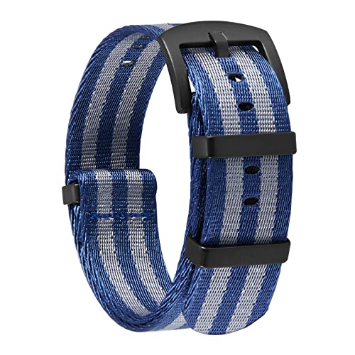 BINLUN Nylon Uhrenarmbänder Dick G10 Premium Ballistic Multicolor Ersatzuhrenarmbänder mit Schwarz/Silbe Edelstahlschnalle für Männer Frauen 18mm 20mm 22mm 24mm (Upgrade Design Version) von BINLUN