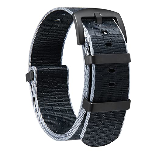 BINLUN Nylon Uhrenarmbänder Dick G10 Premium Ballistic Multicolor Ersatzuhrenarmbänder mit Schwarz/Silbe Edelstahlschnalle für Männer Frauen 18mm 20mm 22mm 24mm (Upgrade Design Version) von BINLUN