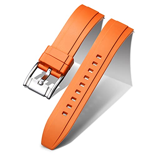 BINLUN Silikon Uhrenarmbänder Ersatz Schnellverschluss Gummi Uhrenarmband 20mm 22mm 24mm Smartwatches Armband Wasserdichte Sport Uhrenband für Herren und Damen (20mm, Orange) von BINLUN