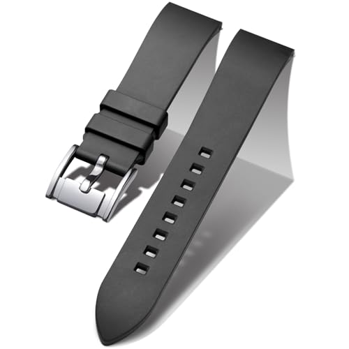 BINLUN FKM Kautschuk Uhrenarmband Schnellverschluss Fluorkautschuk Uhrenarmbänder 19mm 20mm 21mm 22mm 24mm Wasserdichte FKM Silikon Armband Langlebig Sport Gummi Ersatzband für Herren und Damen von BINLUN