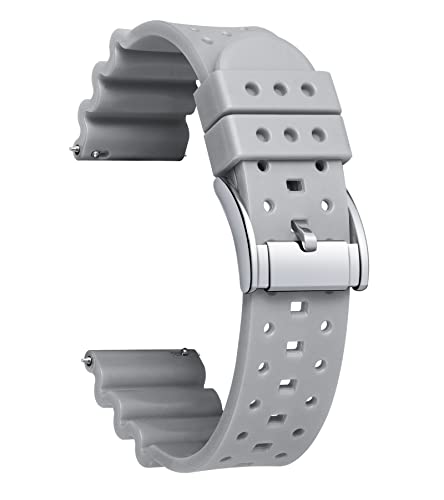 BINLUN Silikon Uhrenarmbänder 20 mm/22 mm/24 mm Weich Schnellverschluss Gummi Uhrenarmbänder Sport Smartwatch Ersatzarmbänder für Herren/Damen 6 Farben von BINLUN