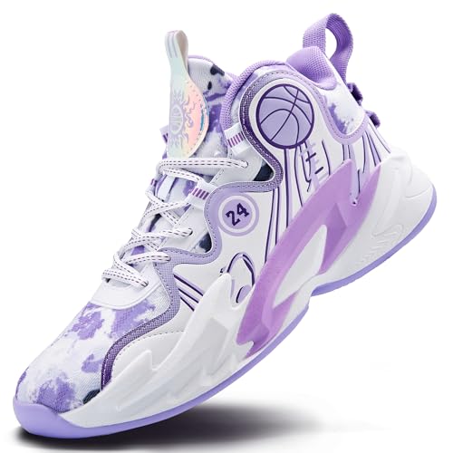 BINQER Atmungsaktive Basketball-Trainingsschuhe for Herren, rutschfest und verschleißfest(Purple1,45 EU) von BINQER