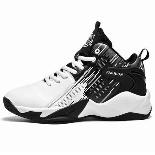 BINQER Herren Basketball Sport Anti-Rutsch-Laufschuhe Outdoor-Wanderschuhe(White,45 EU) von BINQER