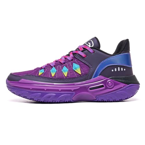 BINQER Herren Basketballschuhe Modische Sportschuhe Atmungsaktive und rutschfeste Trainingsschuhe(Purple,39 EU) von BINQER