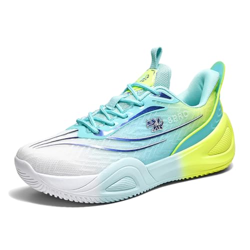BINQER rutschfeste und verschleißfeste Basketball-Lauftrainingsschuhe for Herren(Green,38 EU) von BINQER