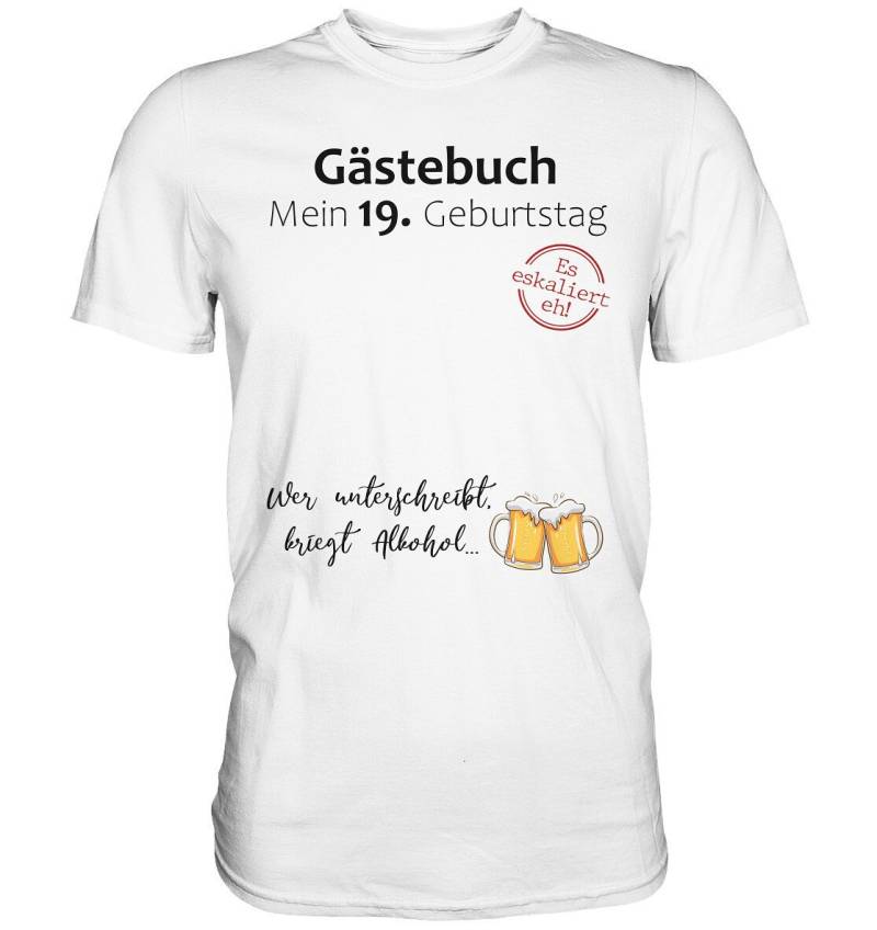 19. Geburtstag Party Gästebuch Junge Mädchen Lustiges Geschenk Premium T-Shirt von BINYAShop