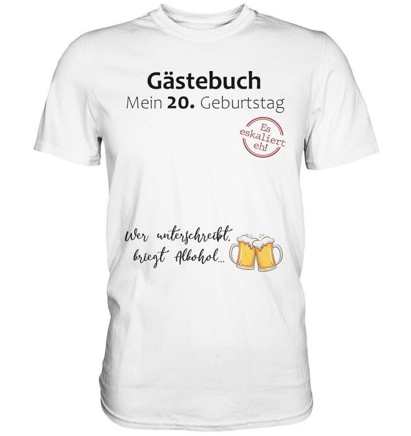 20. Geburtstag Party Gästebuch Junge Mädchen Lustiges Geschenk Premium T-Shirt von BINYAShop