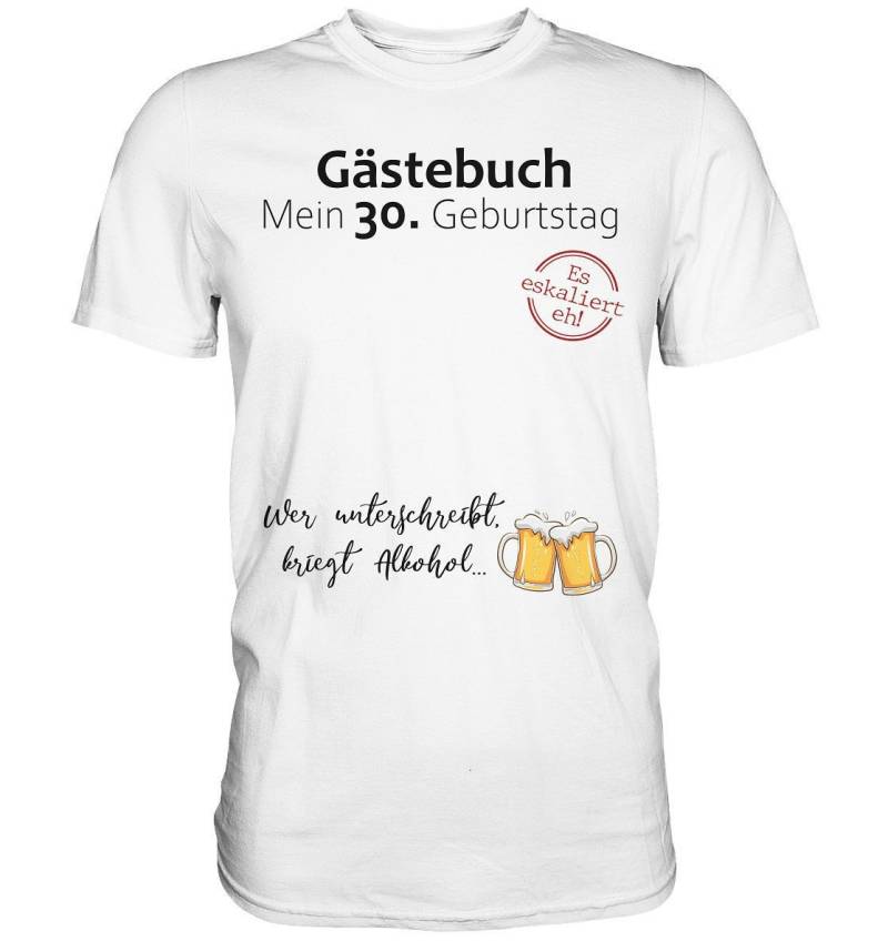 30. Geburtstag Party Gästebuch Herren Damen Lustiges Geschenk Premium T-Shirt von BINYAShop