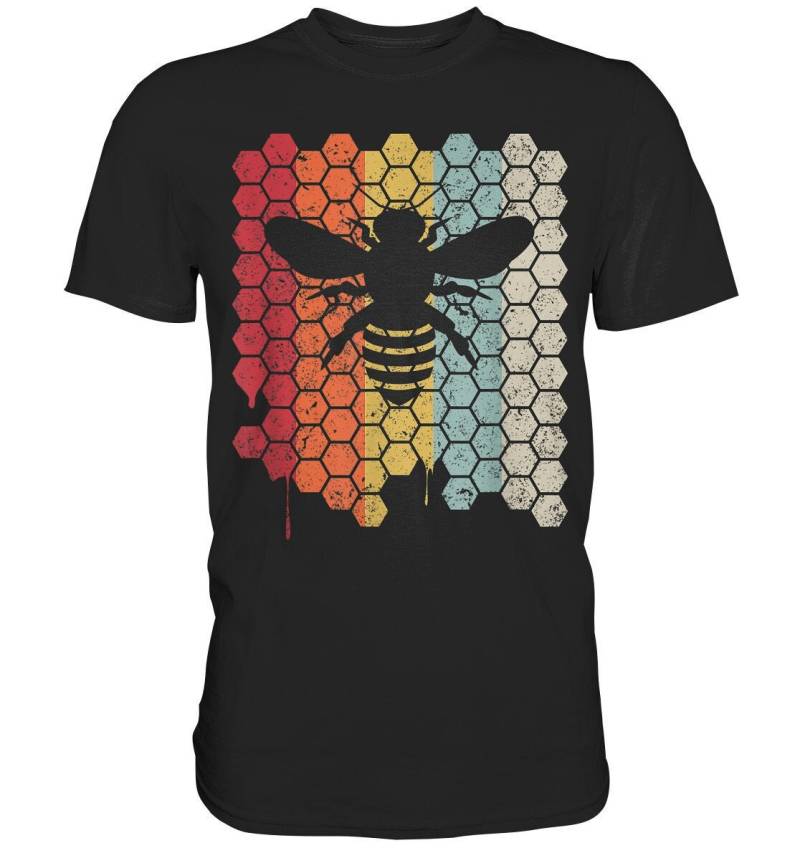 Biene Honigwabe Retro Style Imker Bienenzucht Imkerei T-Shirt - Premium Shirt von BINYAShop