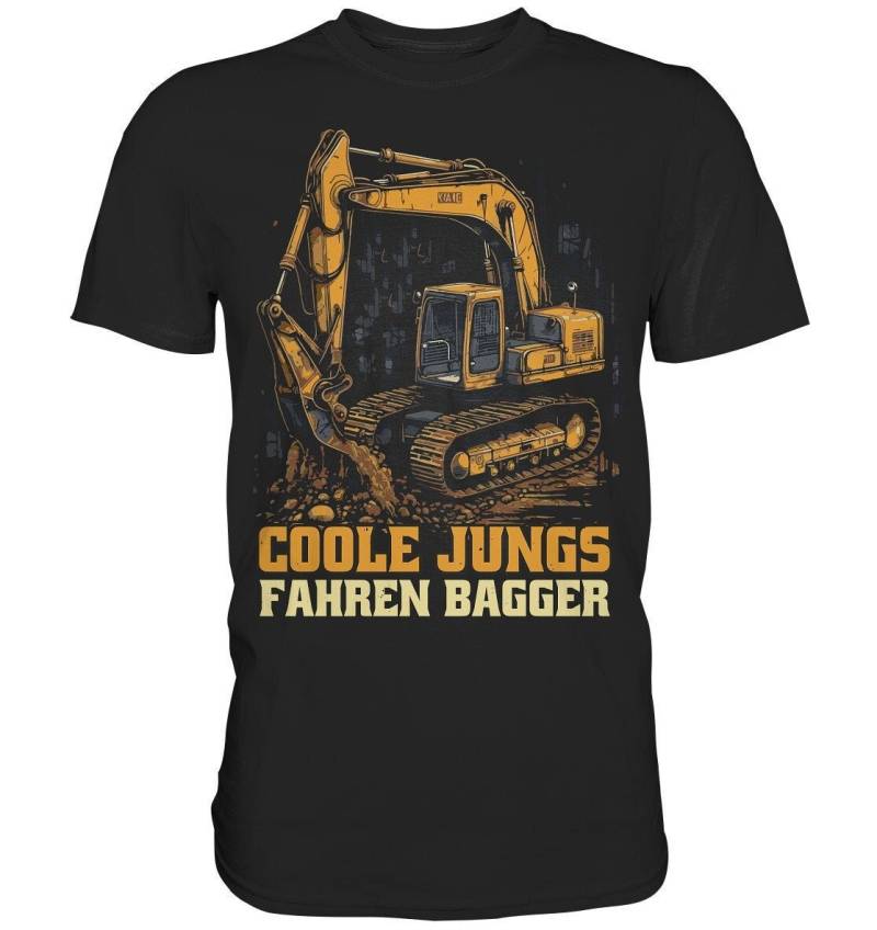 Coole Jungs Fahren Bagger Radlader Fahrer Männer Baggern Baustelle Bauarbeiter Geschenk - Premium Shirt von BINYAShop